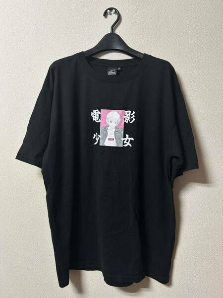 エックスガール X-girl 桂正和 KATSURA MASAKAZU DENEI SHOJYO 電影少女 ビデオガール Tシャツ 半袖 カットソー プリント 黒 ブラック XL