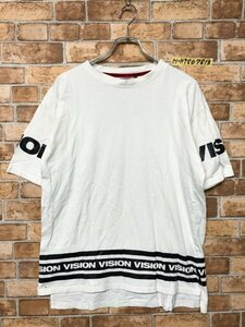 VISION STREET WEAR ヴィジョンストリートウェア メンズ ロゴプリント 半袖Tシャツ L 白 コットン