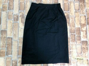 (株)ラ・バサーレ レディース ウールタイトスカート 日本製 38 黒 毛