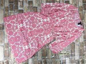 H&M エイチアンドエム レディース とろみ 薄手 七分袖ワンピース 花総柄 US 6 ピンク