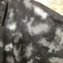 メンズ タイダイ染め風 ムラ柄 ポリエステル 薄手 半袖シャツ 大きいサイズ 5L チャコールグレー_画像3