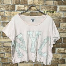 CANDY STRIPPER レディース NYCロゴプリント ワイド 日本製 半袖Tシャツ 2 ベビーピンク_画像1