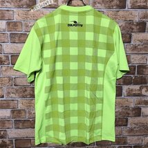 美品！CRUZBOLA メンズ DALPONTE ロゴ チェックプリント 半袖Tシャツ L ネオンイエロー_画像5