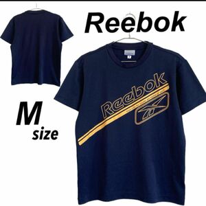 Reebok リーボック メンズ Tシャツ М スポーツウェア ロゴ ネイビー系(h77)