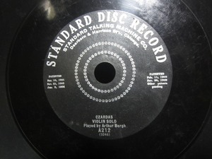 ★☆STANDARD DISC RECORD 10吋 CZARDAS : Arthur Bergh / IOLA INTERMEZZO : Thoms Mills 蓄音機用レコード 中古品☆★[6017] 