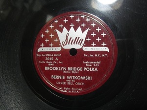 ★☆SP盤レコード 10吋 BROOKLYN BRIDGE POLKA / BOTTOMS UP : BERNIE WITKOWSKI 蓄音機用 中古品☆★[6129] 