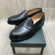 【アウトレット】CROCKETT&JONES◆BOSTON2◆ブラック◆サイズ7(25cm) 紳士革靴レザーコインローファー英国製クロケットビジネスシューズ_画像1