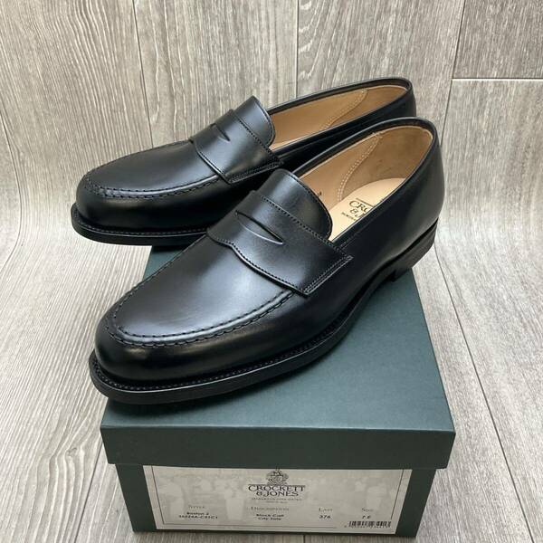 【アウトレット】CROCKETT&JONES◆BOSTON2◆ブラック◆サイズ7(25cm) 紳士革靴レザーコインローファー英国製クロケットビジネスシューズ