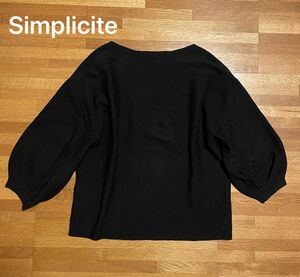 Simplicite シンプリシティエ バルーンスリーブ　ニットセーター 