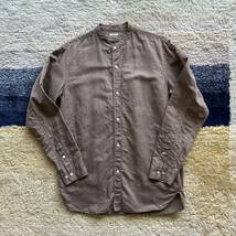 定価23,760円 PHIGVEL フィグベル BAND COLLAR SHIRT フィグベル バンドカラー シャツ リネン コットン サイズ3_画像1