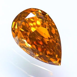 【１００円～】0.530ct 天然ダイヤ Fancy Deep Yellow Orange（ナチュラルカラー）SI1 PSカットの画像1