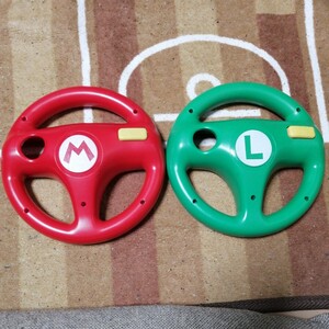 Wii steering wheel Mario Louis -ji2 piece set HORI Hori Nintendo Nintendo nintendo Mario Cart 8 red green 