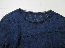 レリアン*Leilian　麻100％　総刺繍リネンカットソー　7号　日本製_画像5