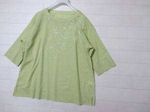 グレープ*grape 横浜元町　綿100％　刺繍入りコットンチュニックブラウス　薄手