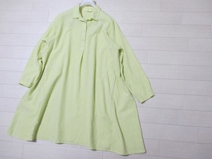  Apple house *AH... product dyeing cotton flax tunic shirt One-piece domestic production goods 