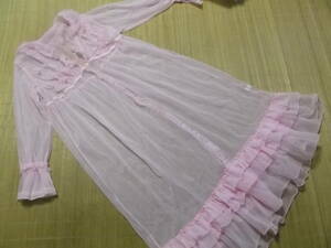 new goods pink front opening see-through negligee M size 