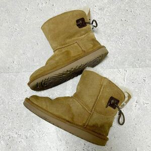 UGG アグ キッズ　女の子　ムートンブーツ　ボアブーツ ベージュ　キャメル 20cm 6514FH