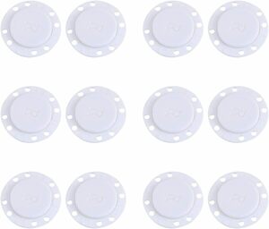 白い 2.2 * 0.2cm HEALLILY 6ペアの丸い磁気ボタンスナップボタンの金属縫いボタンプレスボタン洋服コートdiy縫