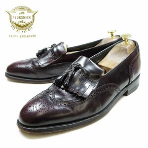 9-1/2D表記　27.5㎝相当　Florsheim フローシャイム　ウィングチップ　キルトタッセルローファー　グットイヤーウェルト製法/24.5.2/P813