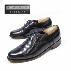 26.5㎝相当　Florsheim Imperial　フローシャイム インペリアル　ストレートチップ　内羽根　ドレスシューズ　革靴　レザー　黒　/U8813