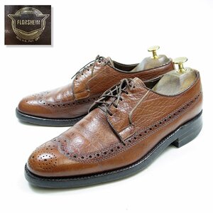 7-1/2表記　25.5㎝相当　Florsheim フローシャイム　ウィングチップ　ドレスシューズ　ブラウン　グッドイヤーウェルト製法/24.5.10/U9956