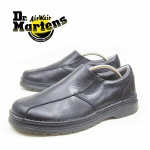 UK9　28cm相当　Dr.Martens　ドクターマーチン　スリッポン　レザーシューズ　ブーツ　モノトーンステッチ　ブラック　黒/24.5.25/P901