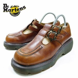 英国製　UK5　24cm相当　Dr.Martens　ドクターマーチン ベルト　ローファー　ブラウン　茶　ステッチ無し　イングランド製/24.5.28/P919