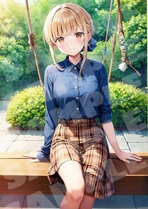 椎名真昼 お隣の天使様 A4 アート ポスター イラスト 同人 美少女 ファンアート アニメ 高品質 【a347】