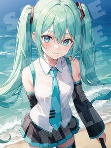 初音ミク A4 アート ポスター イラスト 同人 美少女 ファンアート アニメ 高品質 セクシーアート【a197】