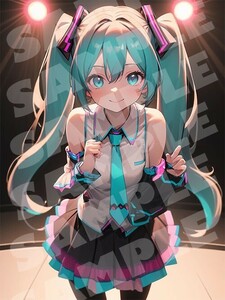 初音ミク A4 アート ポスター イラスト 同人 美少女 ファンアート アニメ 高品質 セクシーアート【a195】