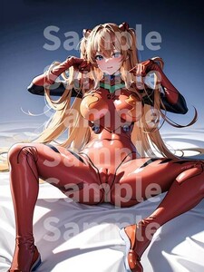 アスカ・ラングレー 新世紀エヴァンゲリオン A4 アート ポスター イラスト 同人 ファンアート アニメ 高品質 【a315】