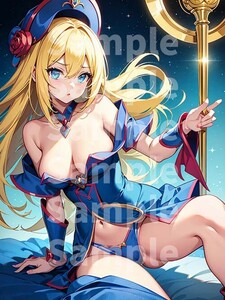 ブラックマジシャンガール 遊戯王 A4 アート ポスター イラスト 同人 美少女 ファンアート アニメ 高品質 【a304】