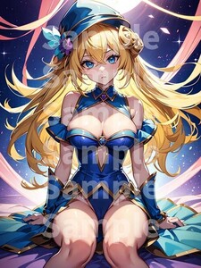 ブラックマジシャンガール 遊戯王 A4 アート ポスター イラスト 同人 美少女 ファンアート アニメ 高品質 【a303】