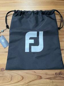 FootJoy 新品未使用 ゴルフシューズケース 巾着 ブラック フットジョイ GOLF ゴルフグッズ 巾着袋 バッグ マルチバッグ 