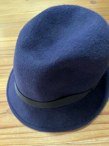 Stiff ハット 帽子 ハット 56cm 紺色 ネイビー スティッフ フェルトハット HAT 日本製 