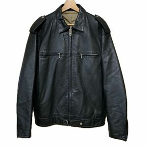 90s Y2K FINESSE GOODENOUGH フィネス グッドイナフ エポレット レザー シングルライダース ジャケット L 藤原ヒロシ 裏原 ボールチェーン