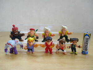  rare * that time thing Street Fighter Full color coloring eraser doll various 9 piece set Showa Retro spring beauty figure 