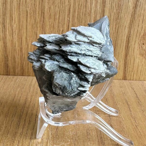 鉱物標本 白雲母 マスコバイト 方解石 共生結晶 118g 6cm x 6cm 天然石 原石