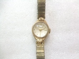 アンティークK14金側コクイン有手巻スイス製HERALD腕時計ジャンク品　き072