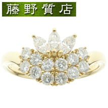 (新品仕上げ済）タサキ TASAKI 田崎 ダイヤ リング 指輪 約14号 K18 YG イエローゴールド × ダイヤ 1.02ct 8938_画像1