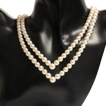 （美品）ミキモト MIKIMOTO 2連 パール ネックレス K18 WG ホワイトゴールド × パール 5.7-8.8mm V字 8880_画像9