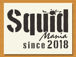●Ｓquid Mania スクイッドマニア　 SINCE 2018　年号入替可能　 いか釣りフィッシング　ステンシル文字カッティングステッカー 　504