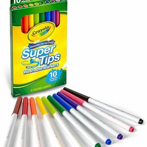 d-209クレヨラ (Crayola) マーカー 水で落とせる マーカーペン10色 Super Tips 正規品588610箱無し