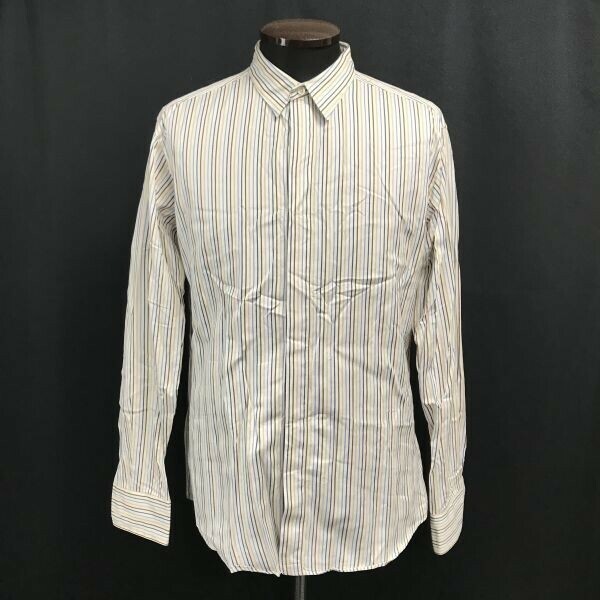 日本製★メンズビギ/MEN'S BIGI★長袖シャツ【3/メンズ/茶系/brown系/ストライプ】Tops/Shirts◆BH705