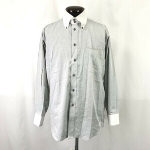 Artisanry/アーチザン★クレリック/長袖Yシャツ【メンズL程度/gray/グレー】ドレス/ビジネス/ボタンダウン/Tops/Shirts◆BH730