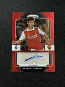 冨安健洋 直筆サインカード 2022-23 Panini Prizm EPL Red Stars Prizm Auto Arsenal 日本代表