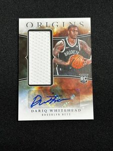 【RC】 Dariq Whitehead ダリク・ホワイトヘッド 2023-24 Panini NBA Origins Rookie Jersey Auto 直筆サイン ネッツ