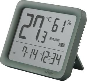 スモーキーグリーン 温湿度計 タニタ(Tanita) 温湿度計 目覚まし時計 温度湿度計 コンディションセンサー スモーキーグリー
