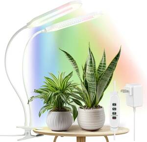 植物育成ライト LED 80W相当 育苗ライト 室内栽培ランプ タイマー機能（4H-8H-12H-18H） 10段階調光 360°