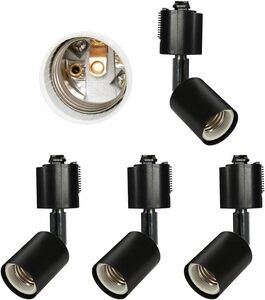 黒4個セット E26 siatom ダクトレールライト用スポットライト 電球なし 配線ダクトレール用照明器具 LEDスポットライト